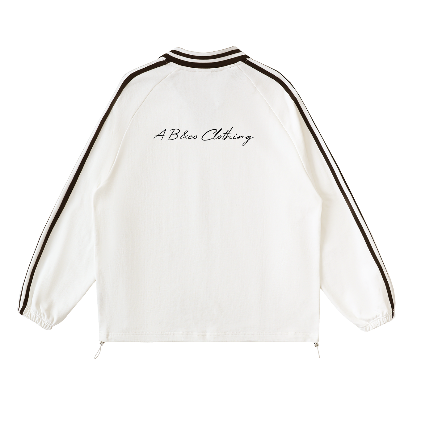 Contrast Striped Lapel Collar Sweatshirt